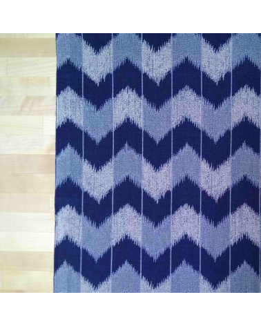 Zigzag pattern over an indigo blue