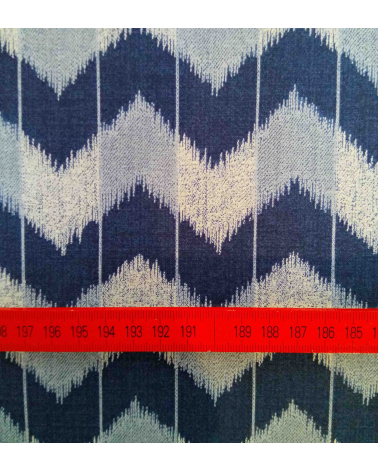 Zigzag pattern over an indigo blue