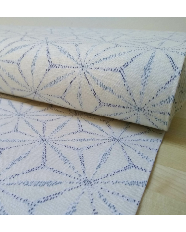 Tela japonesa serie Indigo. Asanoha sobre blanco roto.