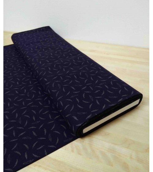 Japanese cotton fabric. Little chili peppers over indigo blue