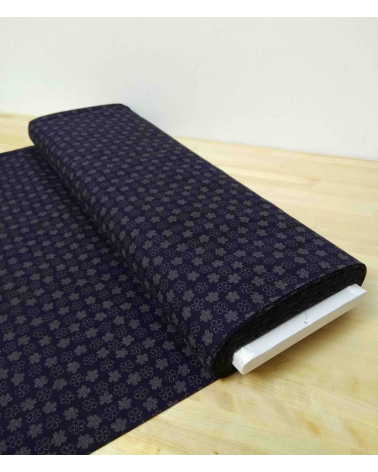Japanese cotton fabric. Flowers over indigo blue
