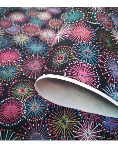 Chiyogami paper, fireworks over black