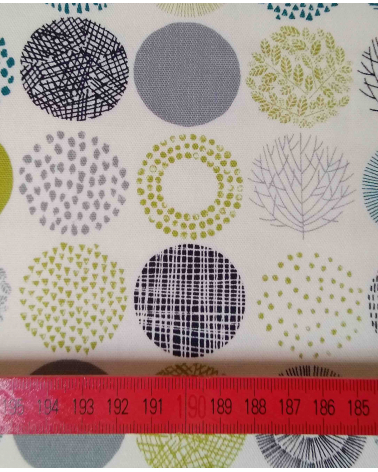 Tela japonesa. Oxford fino con círculos.