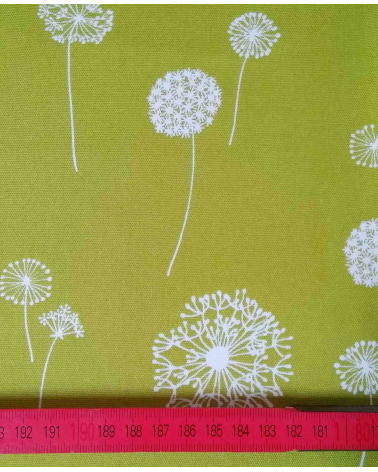 Tela japonesa Oxford. Dandelion en verde.