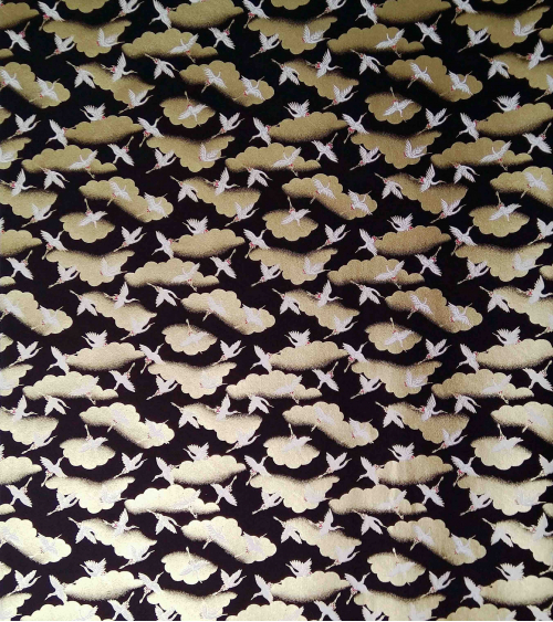 Papel japonés decorativo de grullas y nubes
