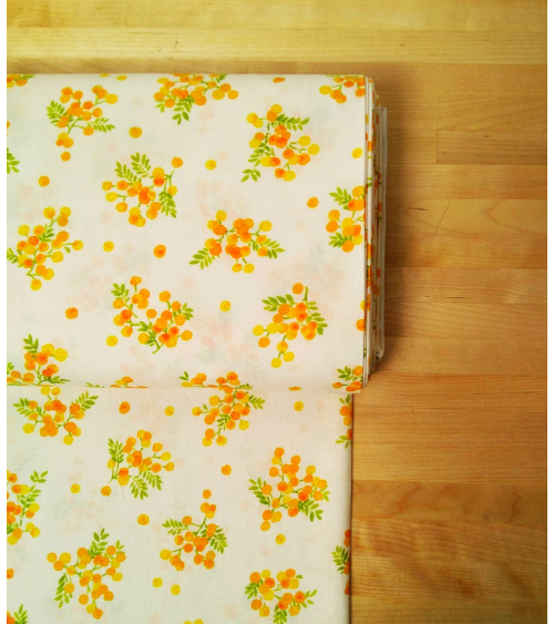 Mimosas Japanese printed cotton.
