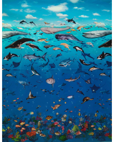 Light oxford Japanese fabric 'Japan Sea'