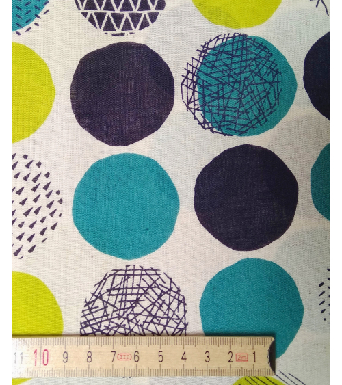 Tela japonesa. Printed shirting Círculos