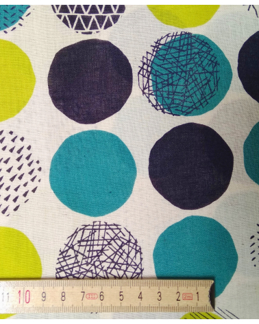 Tela japonesa. Printed shirting Círculos