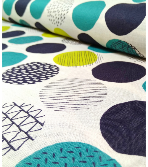 Tela japonesa. Printed shirting Círculos