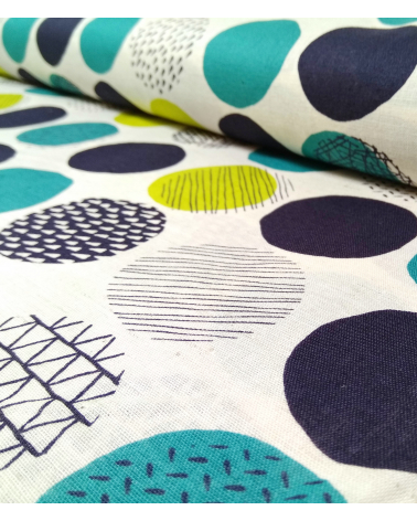 Tela japonesa. Printed shirting Círculos