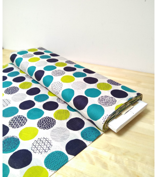 Tela japonesa. Printed shirting Círculos