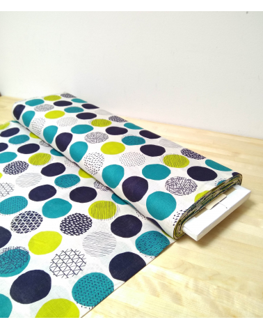 Tela japonesa. Printed shirting Círculos