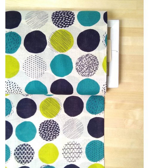Tela japonesa. Printed shirting Círculos