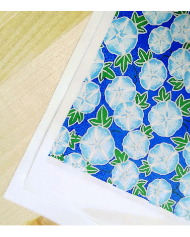 Papel Chiyogami de capuchinas en azules