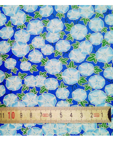 Papel Chiyogami de capuchinas en azules