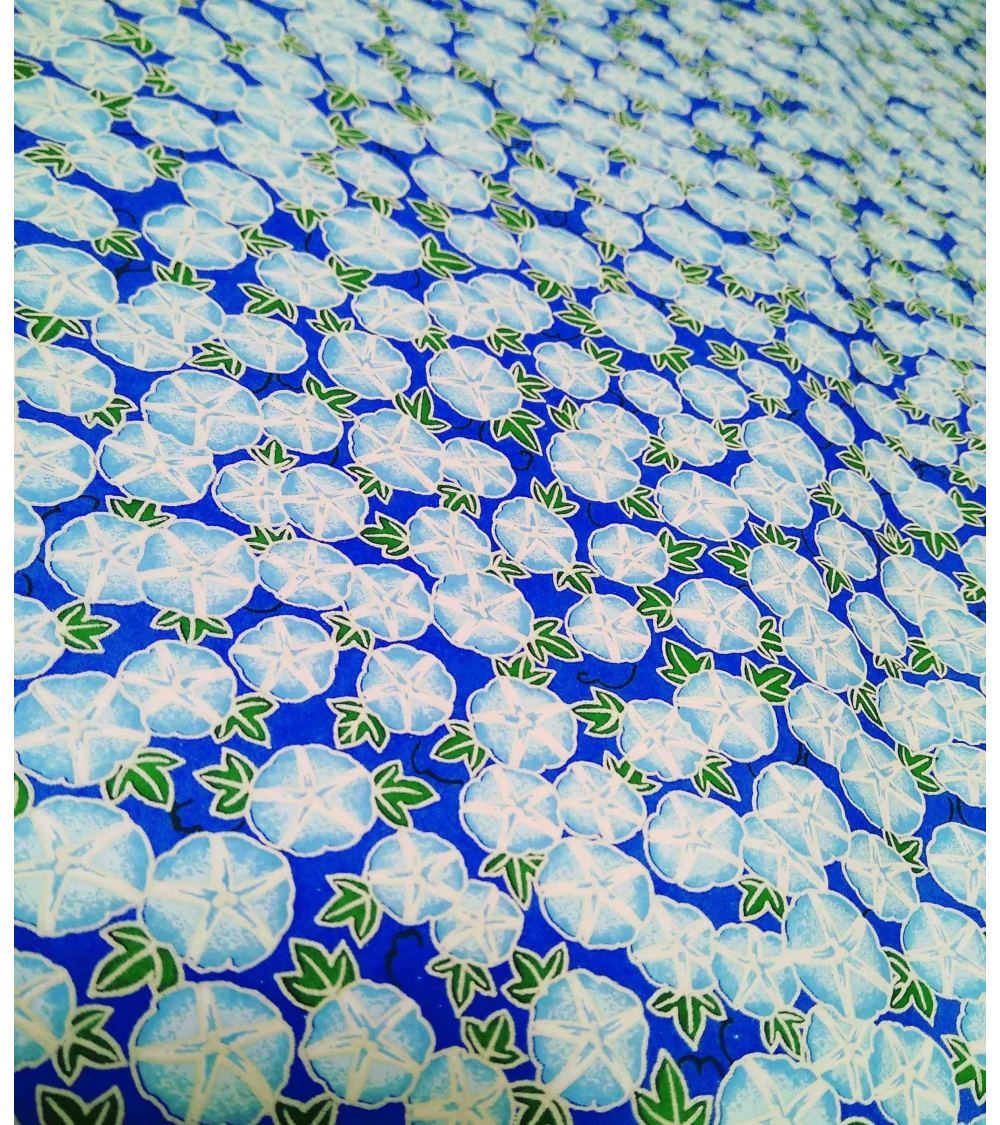 Papel Chiyogami de capuchinas en azules