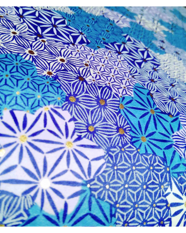 Papel Chiyogami de nubes en azules