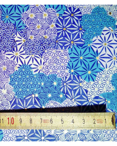 Papel Chiyogami de nubes en azules