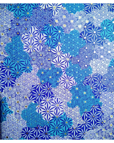 Chiyogami paper. Blue clouds.