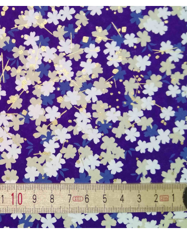 Chiyogami paper of white, sand and blue sakuras.