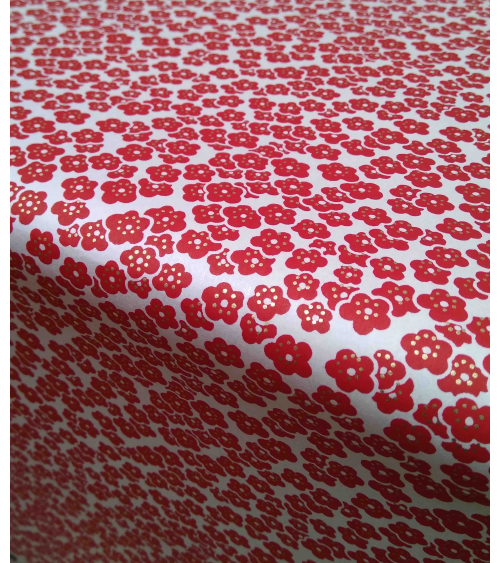 Papel Japonés Chiyogami de flores de ciruelo rojas