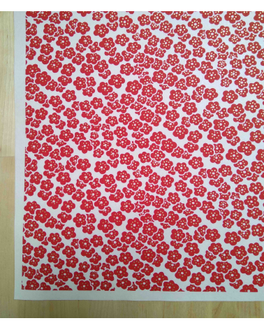 Papel Japonés Chiyogami de flores de ciruelo rojas