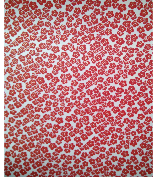 Papel Japonés Chiyogami de flores de ciruelo rojas