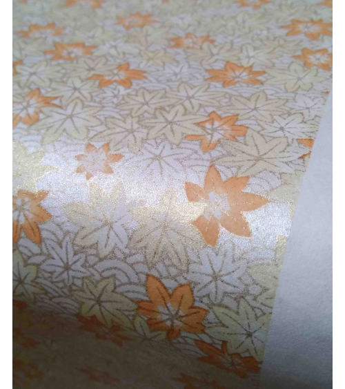 Papel Japonés Chiyogami de hojas de arce perladas