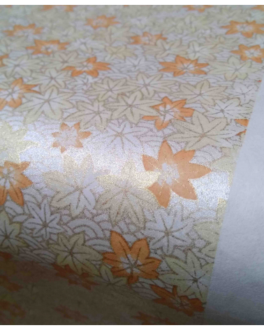 Papel Japonés Chiyogami de hojas de arce perladas
