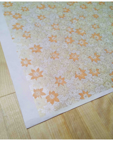 Papel Japonés Chiyogami de hojas de arce perladas