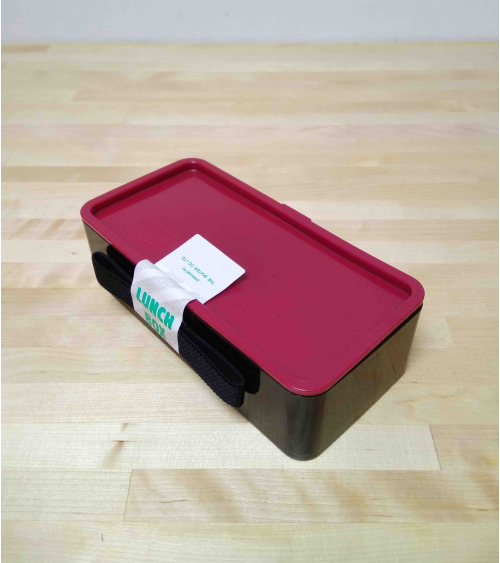 Bento box (Lunch box) ume y conejitos roja con bolsa