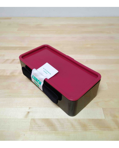 Bento box (Lunch box) ume y conejitos roja con bolsa