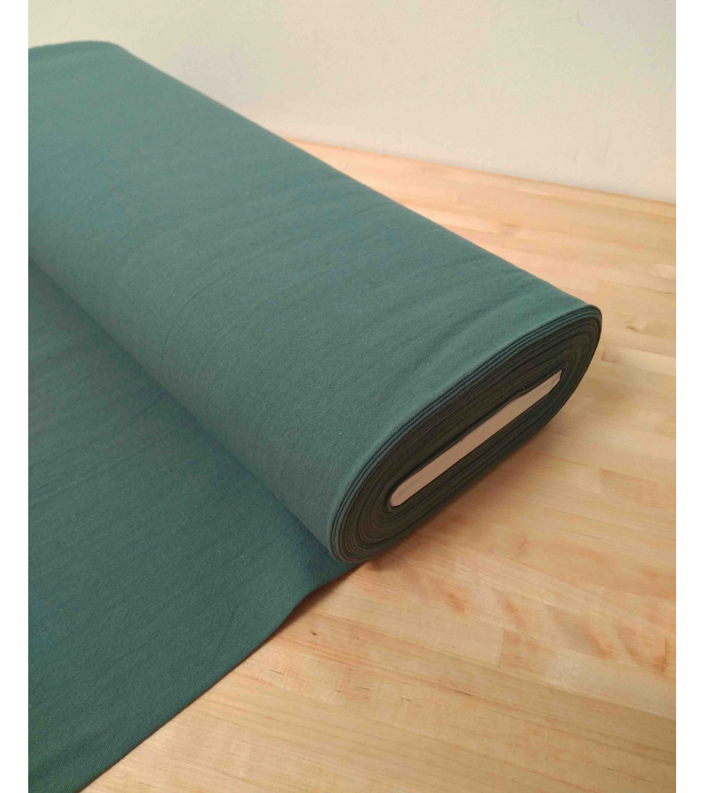 Cotton-linen Japanese canvas in celadon green