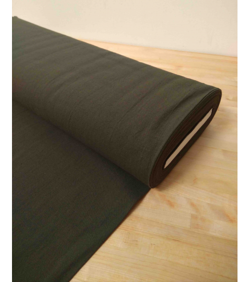 Cotton-linen Japanese canvas in dark olive green