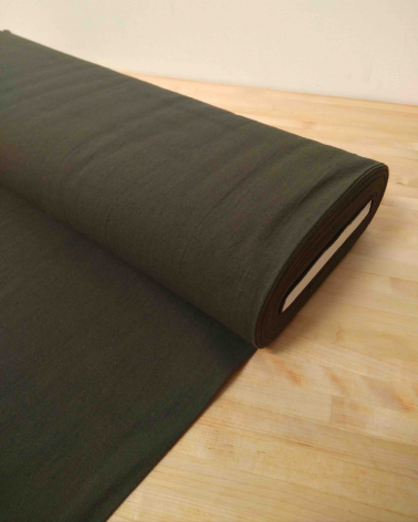 Cotton-linen Japanese canvas in dark olive green