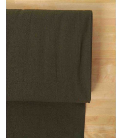 Cotton-linen Japanese canvas in dark olive green