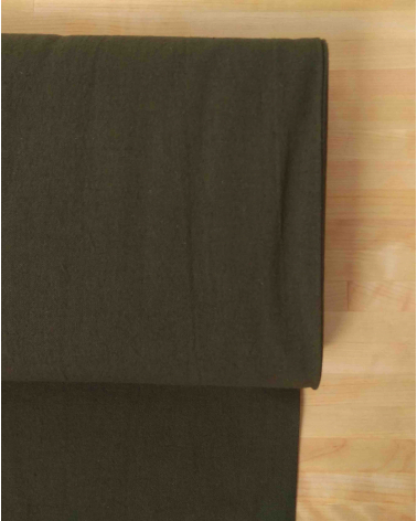 Cotton-linen Japanese canvas in dark olive green