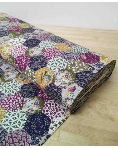 Japanese dobby fabric. Colorful Fuji-sans.