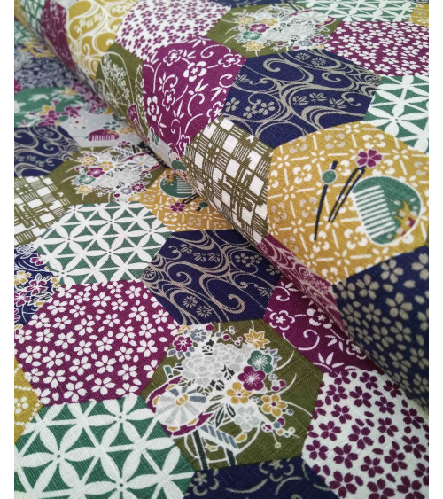 Japanese dobby fabric. Colorful Fuji-sans.