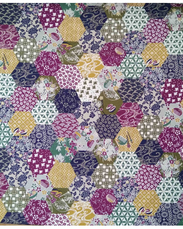 Japanese dobby fabric. Colorful Fuji-sans.