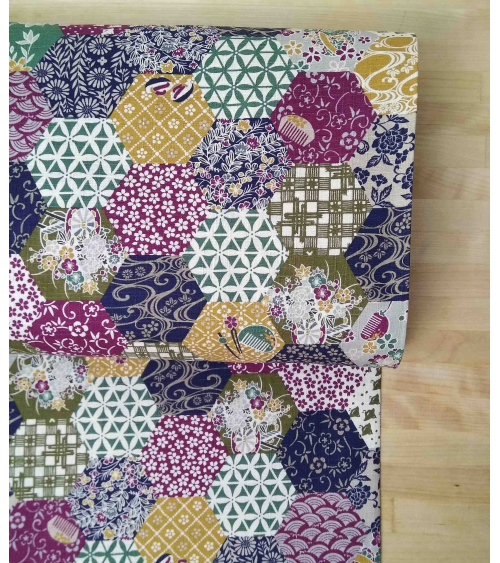 Japanese dobby fabric. Colorful Fuji-sans.