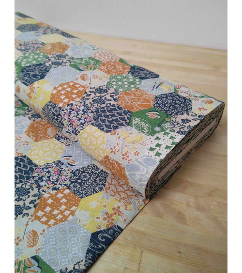 Japanese dobby fabric 'Hexagon' vintage.
