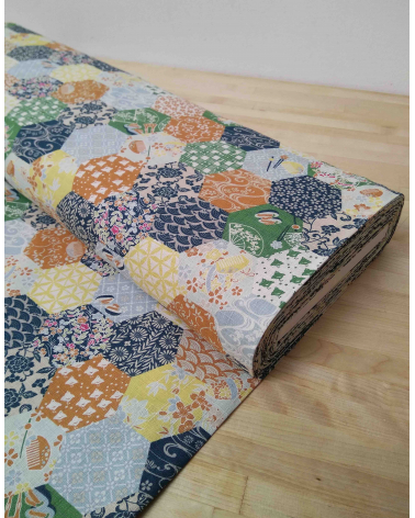Tela japonesa. Dobby "Hexagon" retro.