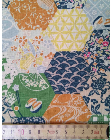 Tela japonesa. Dobby "Hexagon" retro.