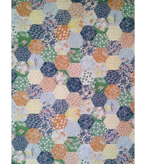 Tela japonesa. Dobby "Hexagon" retro.