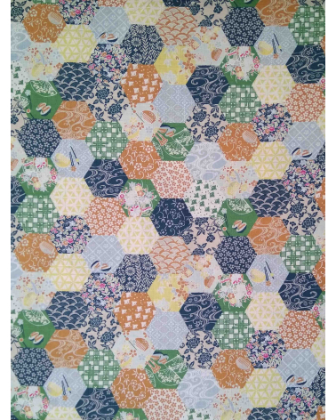 Tela japonesa. Dobby "Hexagon" retro.