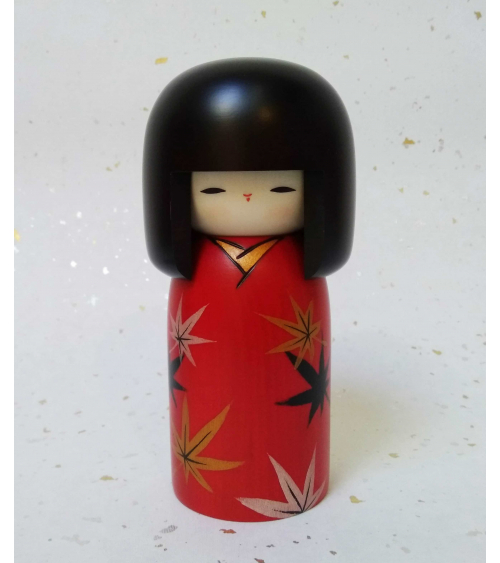 Kokeshi Kaede (Hoja de arce).