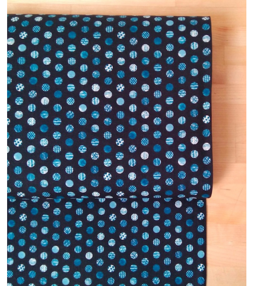Japanese cotton fabric. Polka dots over navy blue.