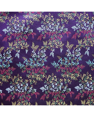 Brocado púrpura con flores multicolores (hana)